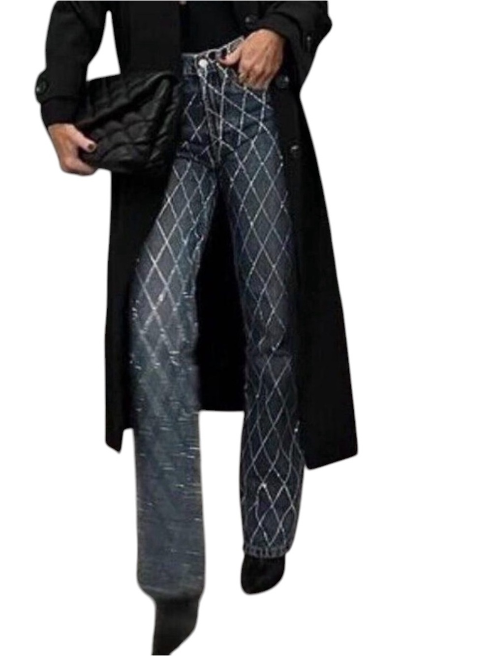 Zara Rhinestone Diamond Embellished Straight Leg Jeans NWOT Size 2